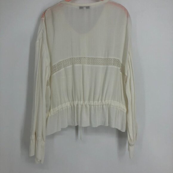 IRO White Keola sheer panelled lace button up Blouse size 40 - Picture 4 of 14